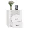 Stylish White Bedside Cabinet - Engineered Wood, 50x36x60 cm