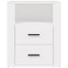 Stylish White Bedside Cabinet - Engineered Wood, 50x36x60 cm