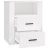 Stylish White Bedside Cabinet - Engineered Wood, 50x36x60 cm