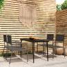 5 Piece Garden Dining Set Grey Colour grey Size 140 cm table length Number of 4 