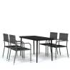 5 Piece Garden Dining Set Grey - Stylish Outdoor Furniture