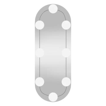 LED Wall Mirror with Contemporary Design | 15x40 cm Oval