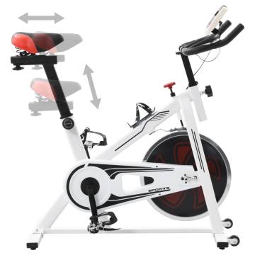 Compact Exercise Training Bike with Pulse Sensors - White & Red