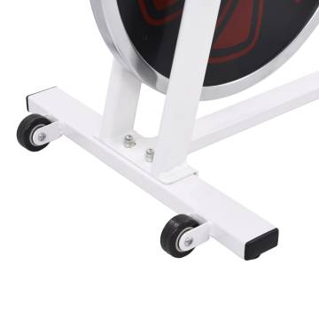 Compact Exercise Training Bike with Pulse Sensors - White & Red