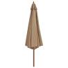 Outdoor Parasol with Wooden Pole 350 cm - Taupe Shade