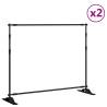 Backdrop Stands 2 pcs Black 254x243 cm Steel | Hipomarket