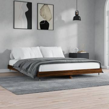 Brown Oak Bed Frame 120x200 cm - Durable & Stylish Design