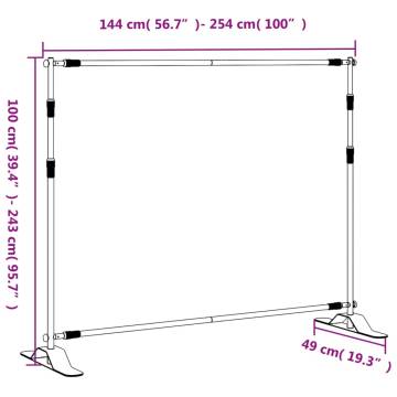 Backdrop Stands 2 pcs Black 254x243 cm Steel | Hipomarket