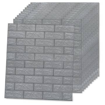 3D Wallpaper Bricks Self-Adhesive - 40 pcs Anthracite