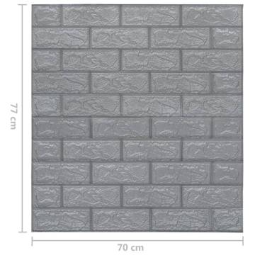 3D Wallpaper Bricks Self-Adhesive - 40 pcs Anthracite