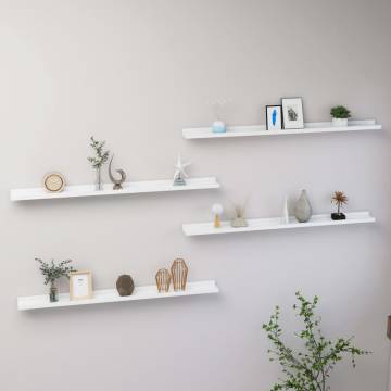 White Wall Shelves Set of 4 - 100x9x3 cm | HipoMarket