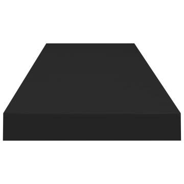 Floating Wall Shelves Set of 4 - Black MDF 90x23.5 cm