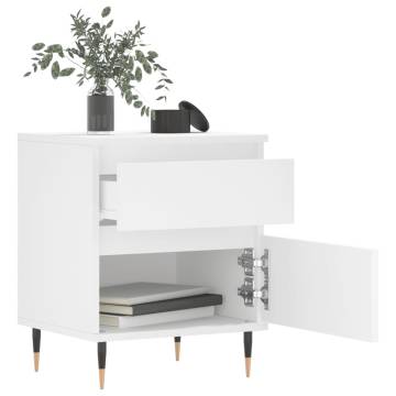 Stylish White Bedside Cabinets - Set of 2 | Hipomarket UK