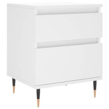 Stylish White Bedside Cabinets - Set of 2 | Hipomarket UK