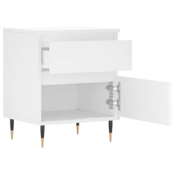 Stylish White Bedside Cabinets - Set of 2 | Hipomarket UK