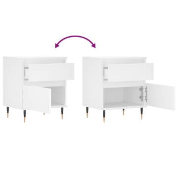 Stylish White Bedside Cabinets - Set of 2 | Hipomarket UK