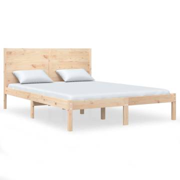 Solid Wood Pine Bed Frame 140x200 cm for Ultimate Comfort