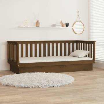 Day Bed Honey Brown 100x200 cm Solid Wood Pine - Versatile Design