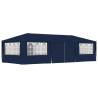 Professional Party Tent with Side Walls 4x9 m Blue 90 g/m? Colour blue Size 4 x 9 m Quantity in Package 1 