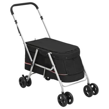 Folding Dog Stroller Black - Portable & Comfortable | Hipomarket