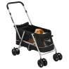 Folding Dog Stroller Black - Portable & Comfortable | Hipomarket