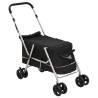 Folding Dog Stroller Black - Portable & Comfortable | Hipomarket