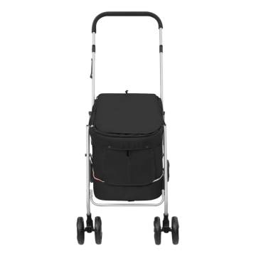 Folding Dog Stroller Black - Portable & Comfortable | Hipomarket