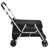 Folding Dog Stroller Black - Portable & Comfortable | Hipomarket