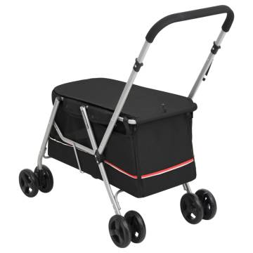 Folding Dog Stroller Black - Portable & Comfortable | Hipomarket