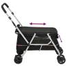 Folding Dog Stroller Black - Portable & Comfortable | Hipomarket