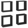 Wall Cube Shelves 4 pcs Black - Stylish & Practical Design