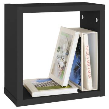 Wall Cube Shelves 4 pcs Black - Stylish & Practical Design