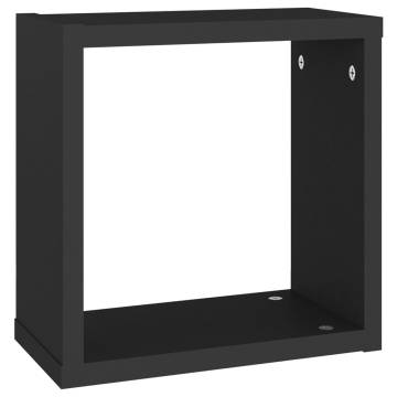 Wall Cube Shelves 4 pcs Black - Stylish & Practical Design