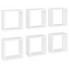 Stylish Wall Cube Shelves - Set of 6 - White 30x15x30 cm