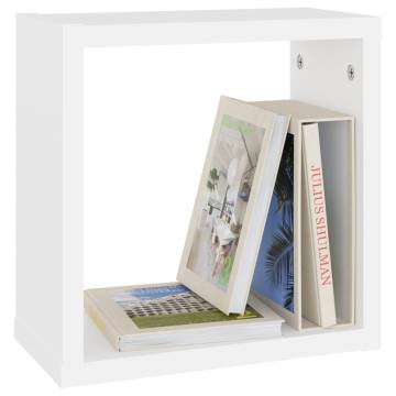 Stylish Wall Cube Shelves - Set of 6 - White 30x15x30 cm