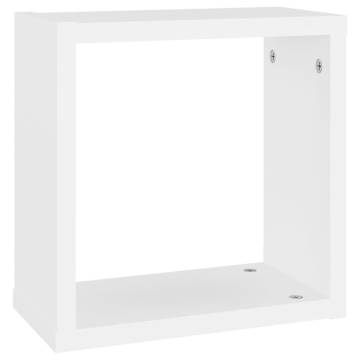 Stylish Wall Cube Shelves - Set of 6 - White 30x15x30 cm