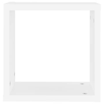 Stylish Wall Cube Shelves - Set of 6 - White 30x15x30 cm