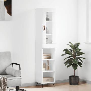 Stylish Highboard White 34.5x34x180 cm - Hipomarket