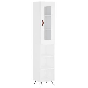 Stylish Highboard White 34.5x34x180 cm - Hipomarket