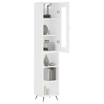 Stylish Highboard White 34.5x34x180 cm - Hipomarket