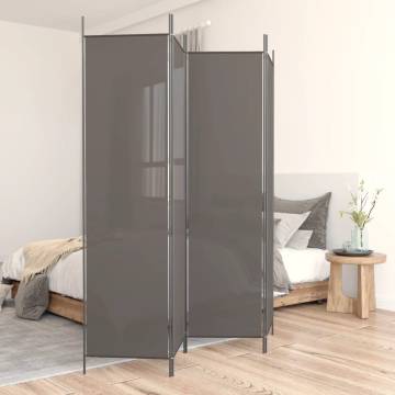 4-Panel Room Divider Anthracite 200x220 cm | HipoMarket