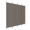 4-Panel Room Divider Anthracite 200x220 cm | HipoMarket