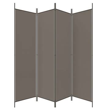 4-Panel Room Divider Anthracite 200x220 cm | HipoMarket