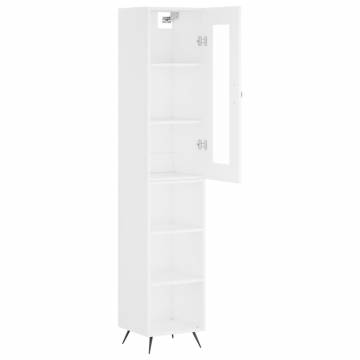 Stylish Highboard White 34.5x34x180 cm - Hipomarket