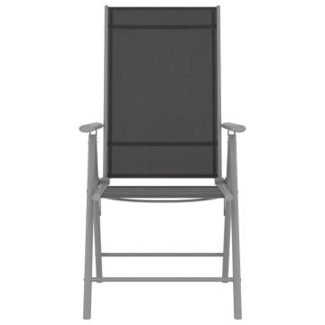 Folding Garden Chairs Set - 2 pcs Textilene Black | Hipo Market