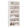 Book Cabinet White 80x35x183 cm - Solid Pine Wood Storage