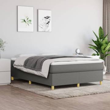 Box Spring Bed Frame Dark Grey 135x190 cm | HipoMarket