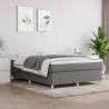 Box Spring Bed Frame Dark Grey 135x190 cm Double Fabric Colour dark grey Size 4ft6 double Height 35 cm 