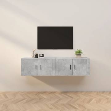 Wall-Mounted TV Cabinets - Concrete Grey - 80x34.5x40 cm