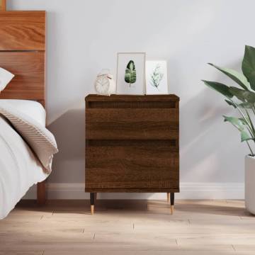 Brown Oak Bedside Cabinet - Stylish & Durable | HipoMarket